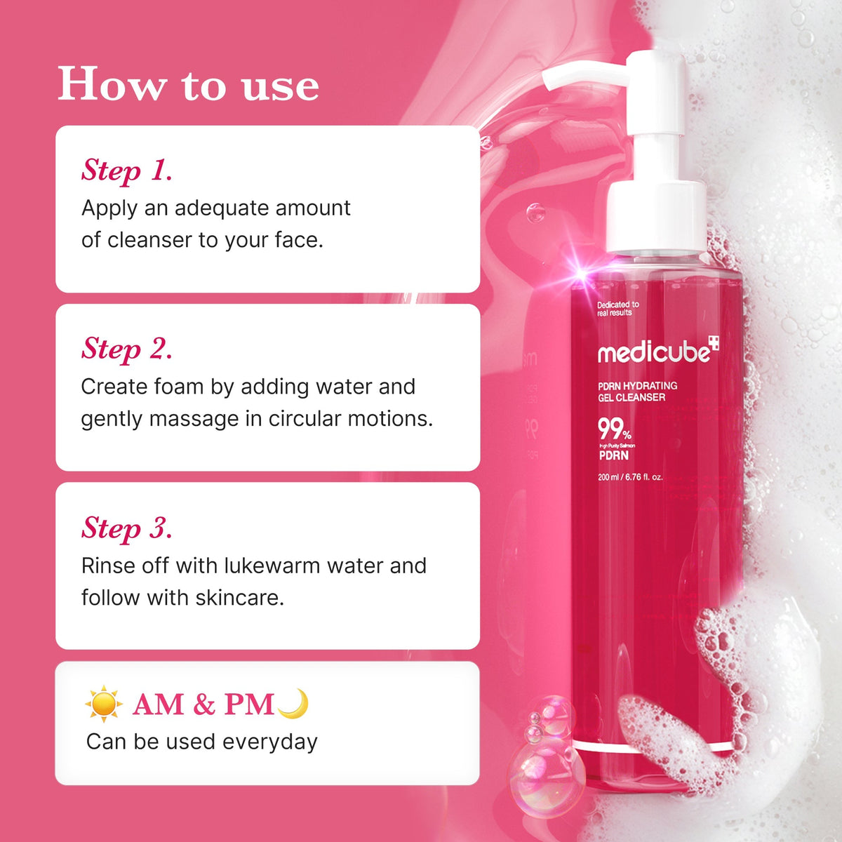 Gel Nettoyant PDRN Pink – visuel 6